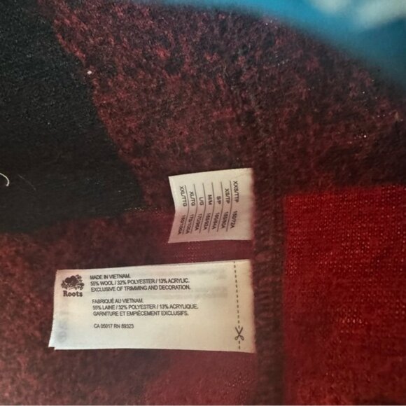 Roots Canada Seymour Wool Plaid Zip Jacket Pockets Red Coat Cozy Preppy Warm M - Picture 12 of 16